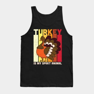 Turkey Is My Spirit Animal Funny Thanksgiving T-shirt | Turkey Lover Gift Tank Top